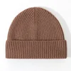 Knitted Pure Wool Beanies Winter Warm Unisex Hat Minimalist Fashion Neutral Colors 1