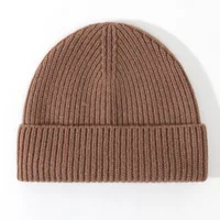 Knitted Pure Wool Beanies Winter Warm Unisex Hat Minimalist Fashion Neutral Colors 1