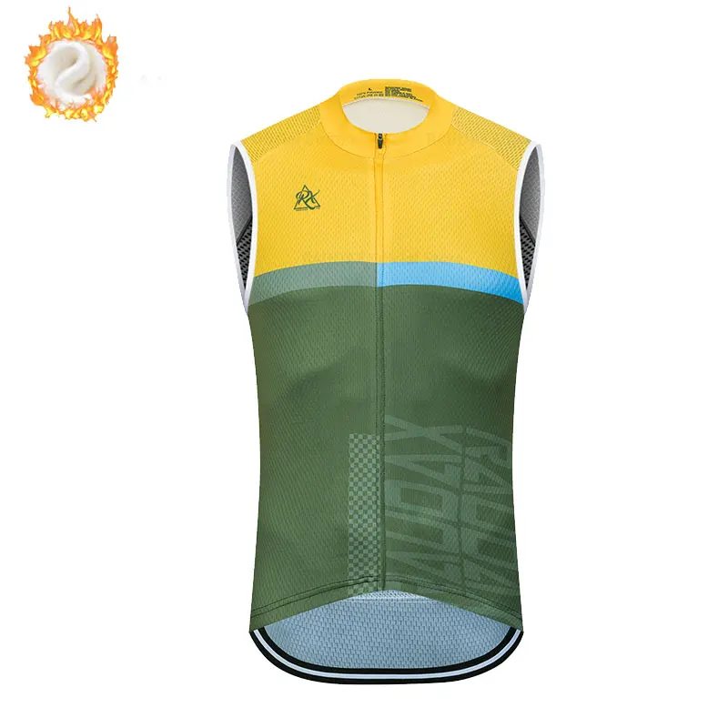 Mens Winter Cycling Clothing Sleeveless Cycling Vests Mtb Sports Team Bicycle Jersey Thermal Vests Warm Fleece Jerseys