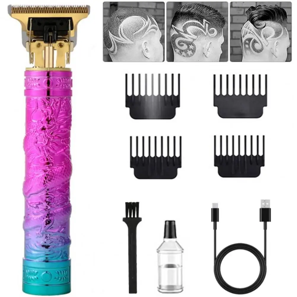 

Машинка для стрижки волос с высокопроизводительным двигателем, перезаряжаемые машинки для стрижки волос с Т-образным лезвием, набор для мужчин с 4 направляющими гребнями для точности