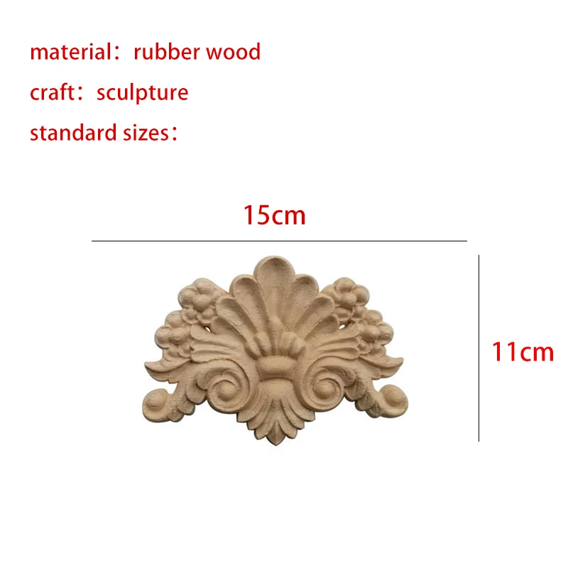 Razor Comb Glass Fruit Pendants Ornament Crafts Miniature Figurines Wooden Figurines Crafts Floral Wood Carved Corner Appliques Frame Furniture Woodcarving For Home Furniture Decor