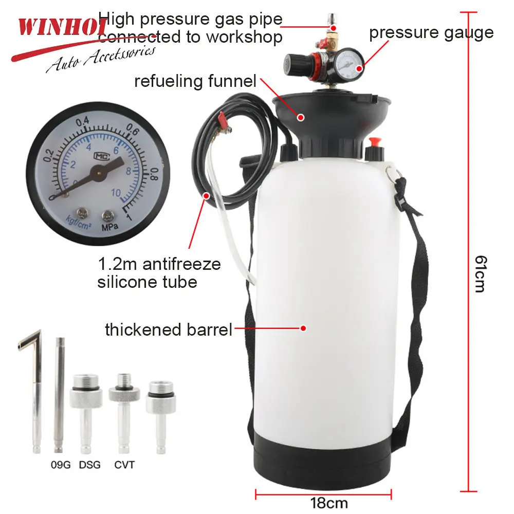 8L/5L Pneumatic Gear Oil Changer Syringe High Capacity Automotive Transmission Oil filling Tool Exchanger Replacement