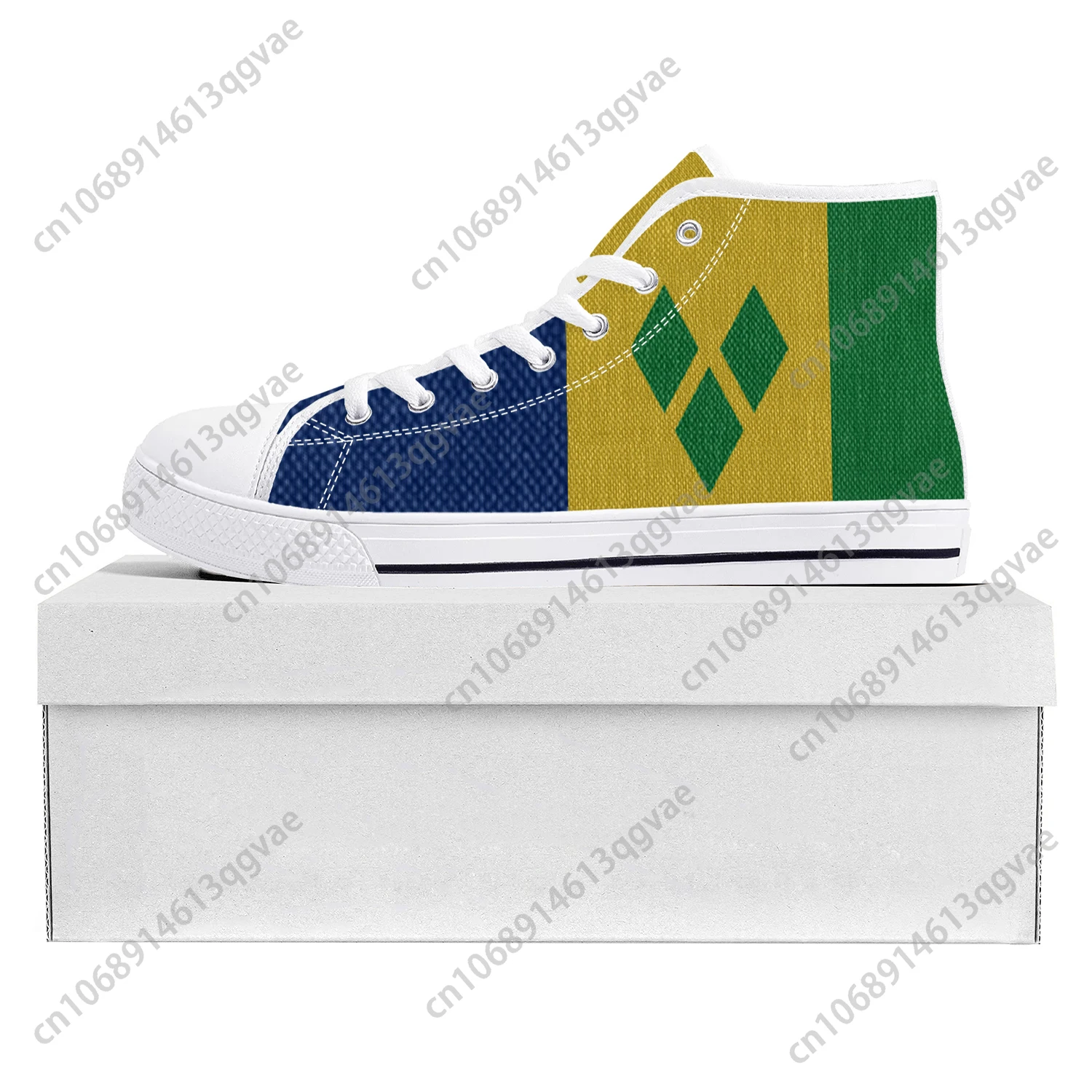

Saint Vincent and the Grenadines Flag High Top High Quality Sneakers Mens Womens Teenager Canvas Sneaker Couple Shoe Custom Shoe