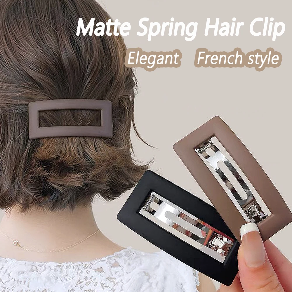 Einfache geometrische matte Haars pangen gefrostet Frühling Bobby Pin Haars pangen Frauen Mädchen elegante Haar griffe für Pferdes chwanz halter