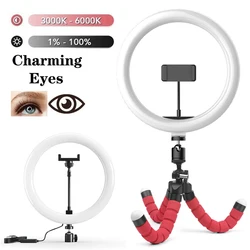 12inch LED Fill Ring Light with 20cm tripod Holder Clip LED Round Photography Light Remote Dimmable for TikTok Live Video Lamp