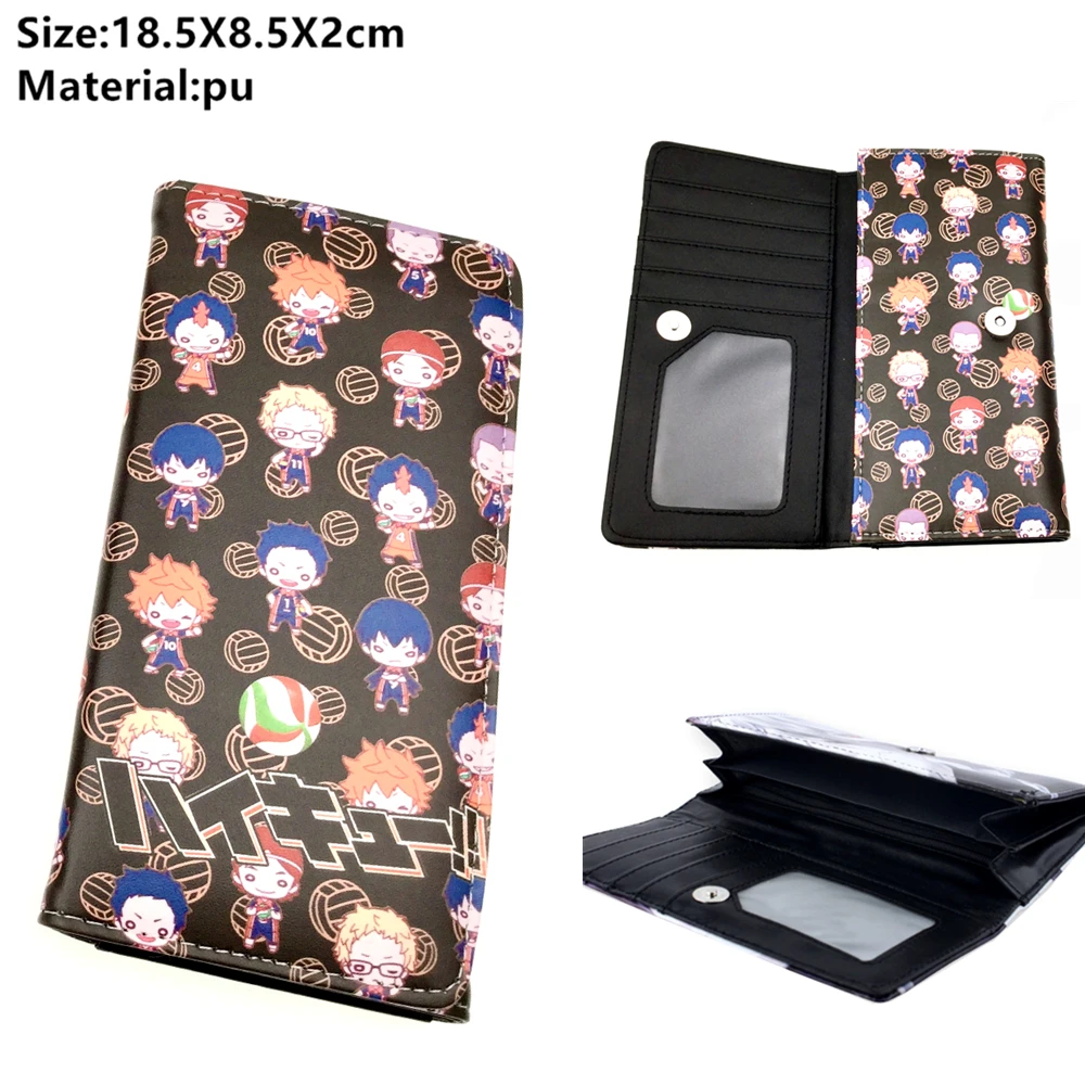 

Haikyuu !! Anime PU Wallet Long Zipper Pouch Coin ID Card Holder Purse Wallets Hinata Shoyo Money Bag Storage Bags Gift