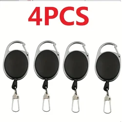 Retractable Multifunctional Keychain with Strong Anti - Loss Feature (4PC - Black)