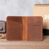 Men's Front Pocket Minimalist Cowhide Full Grain Leather Slim Wallet Card Holder ID License Bank Credit Card Vintage Retro NEW 3