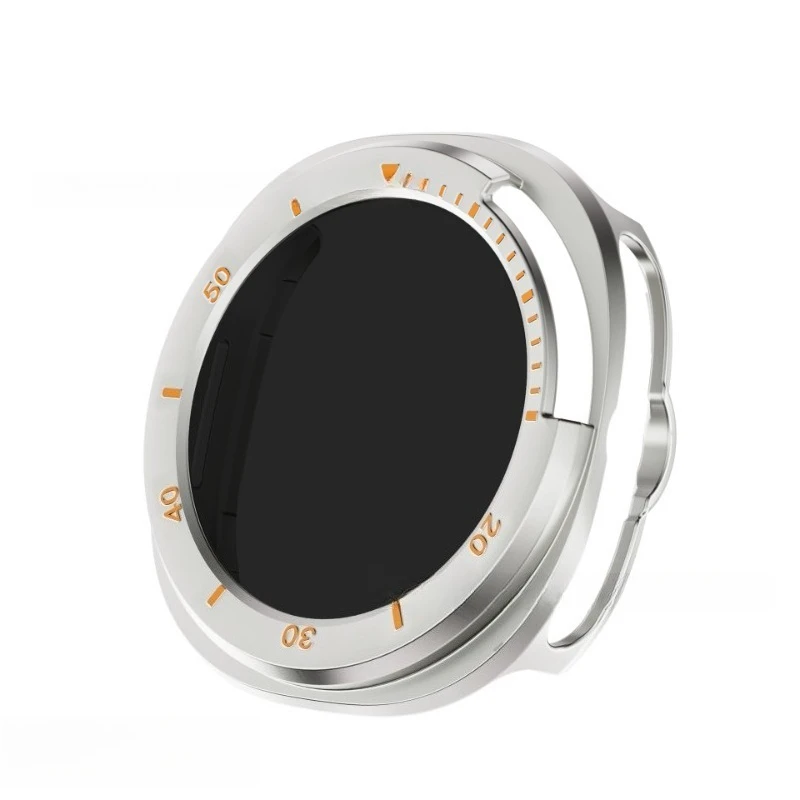 Enhanced Privacy Glass PC Case with Screen Protector Bumper for Galaxy Watch 8 Classic