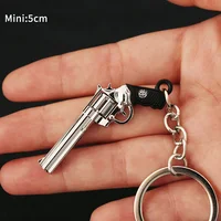 Game PUBG Mini Gun Keychain Model Pistola Miniatura De Metal Accessories Alloy Periphery Mini Revolver Key Ring Gift Toy for Boy 2