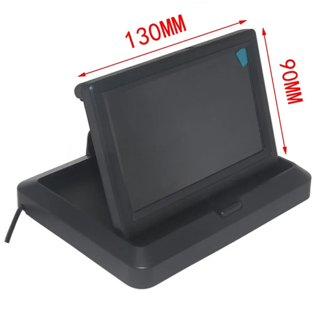 Display per auto CCD a colori da 5.0 "5 pollici pieghevole nuovo schermo digitale ingresso Video a 2 canali lettore DVD Monitor DC 12/24V - immagine 3