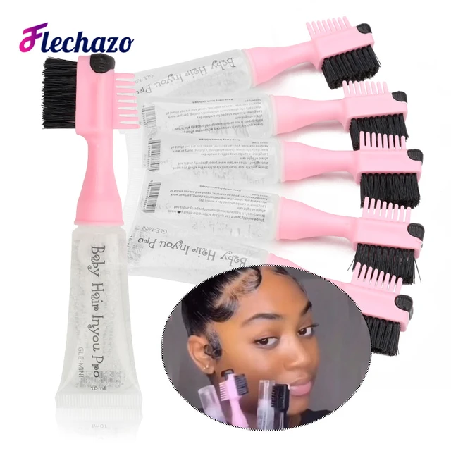 3 In 1 Edge Brush with Gel Dispenser Double Sided Edge Control Hair Brush  Comb Perfect for Sleeking Back Short Regrowth Hair - AliExpress