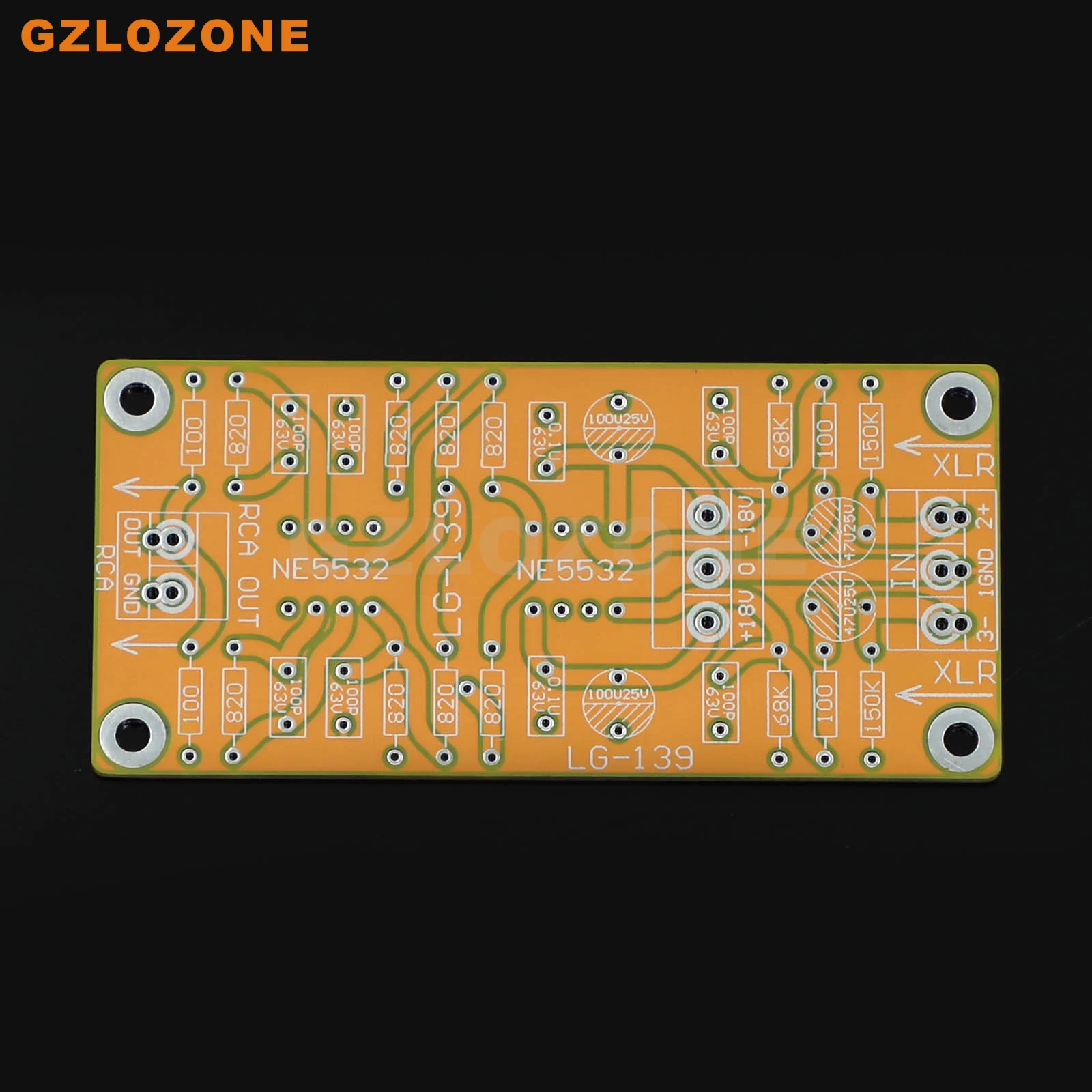 

LG-139 JRC5532 Balanced XLR To Single Ended RCA Output Double OP Amp Circuit PCB