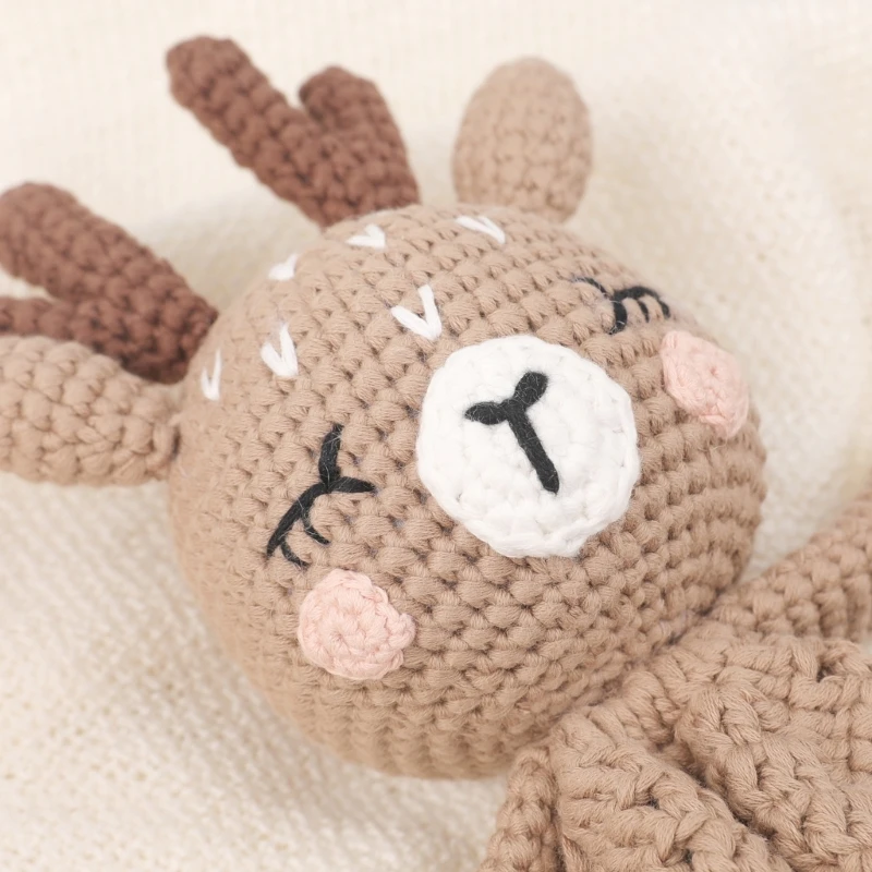 Crochet Cotton Baby Towel kawaii Knitted Bear Doll Newborns Security Comforters Blanket Baby Boy Girl Face Towel Soothing