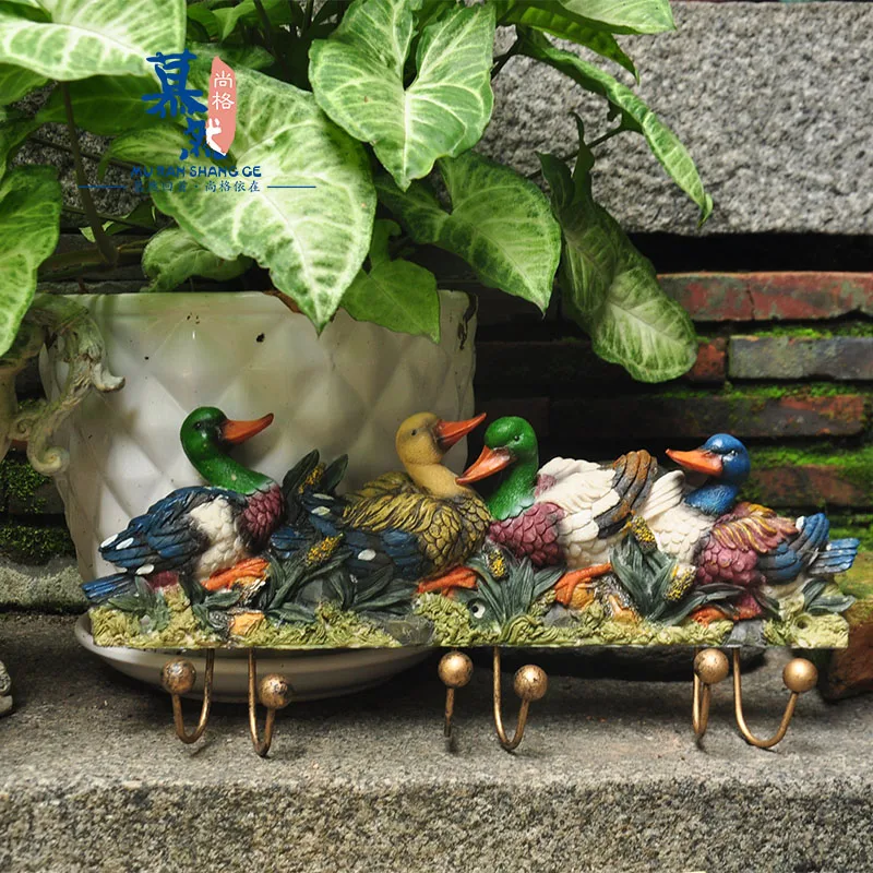 

Outdoor Fun Wall Hanging Duck Hook Animal Garden Pendant Duck Figuriens Garden Patio Wall Hanging Decorations