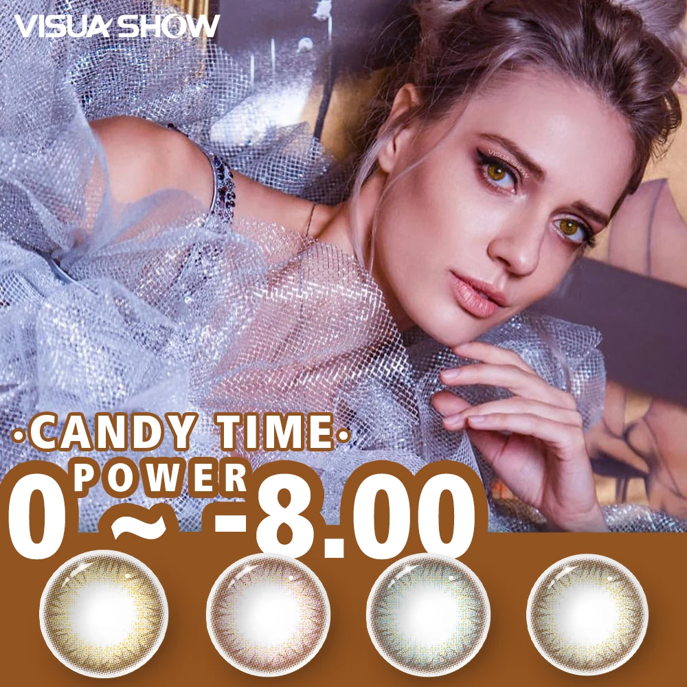 

VISUASHOW 2Pcs Natural Colored Contact Lenses Yearly Use 1Pair Myopia Color Contact Lenses For Daily Wear Cosmetic Contact Lens