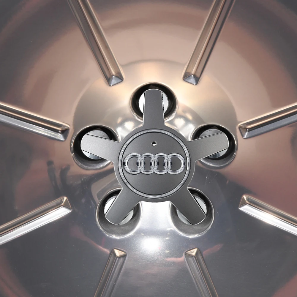 Premium Car Wheel Center Cap Hub Covers - Set of 4, 61/133mm, Reflective Badge Design