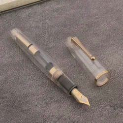 JinHao 9019 dadao Fountain Pen Transparent White Spin Pen 40MM M Nib Business Office School Supplies Writing Ink Pens
