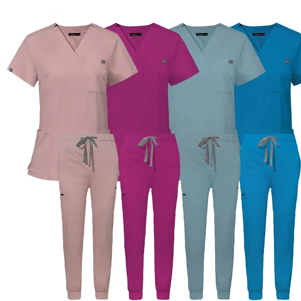 

Slim Fit Women Scrubs Sets Medical Uniforms Nurse Accessories Surgery Gowns Hospital Dental Clinical Beauty Spa Workwear Clothes