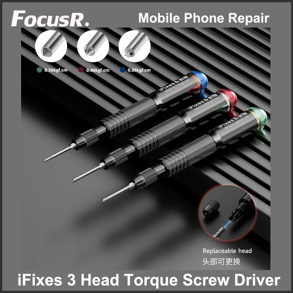 

IFIXES iN33 High Precision Fixed Torque Screwdriver Set 3 Head Anti Slip Disassembly Tools YT2 Mobile Phone Repair Fixture Kit