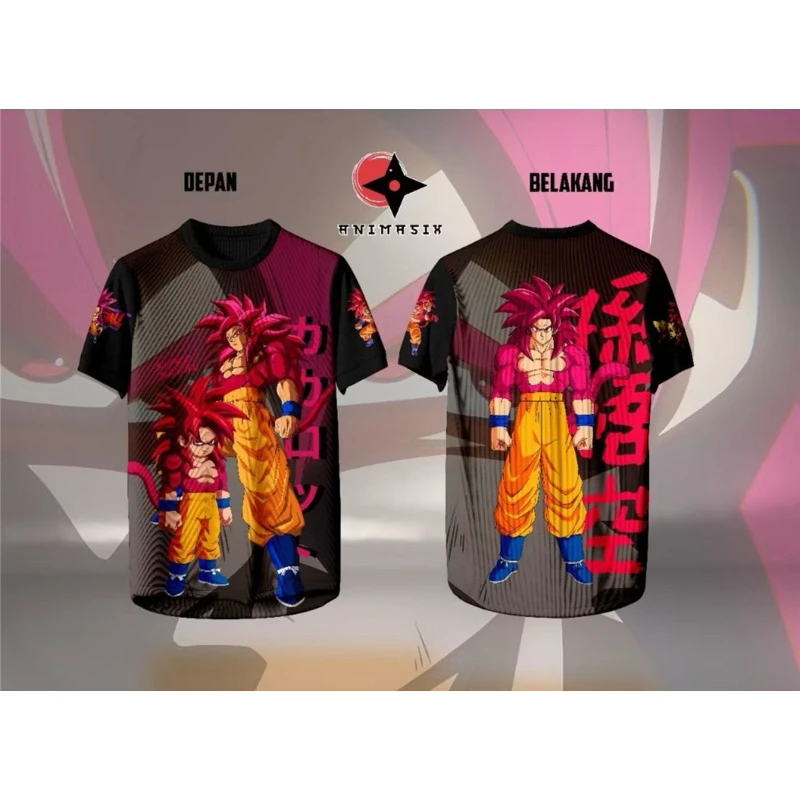 2026 Sommer Dragon Ball Retro Fitness T-Shirt Herren Oversize 3D-Druck Kurzarm Familien-Unisex Kinder-Sportshirt – Detail 4