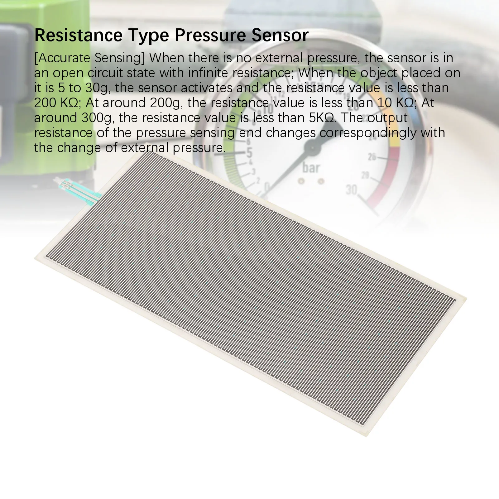 Thin Film Pressure Sensor 100x200mm 10‑1000g Range Flexible Piezoresistive Force Sensitive Resistor Thin Film Pressure Sensor