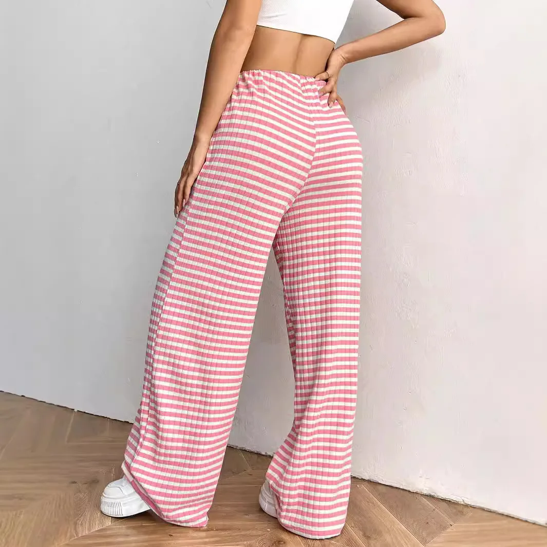 Women Striped Wide Leg Pants Summer