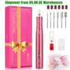 Electric Nail Drill 30000RPM with LED Light Manicure Machine Charging Nail File Polishing Nail Drill Pedicure Tools 1