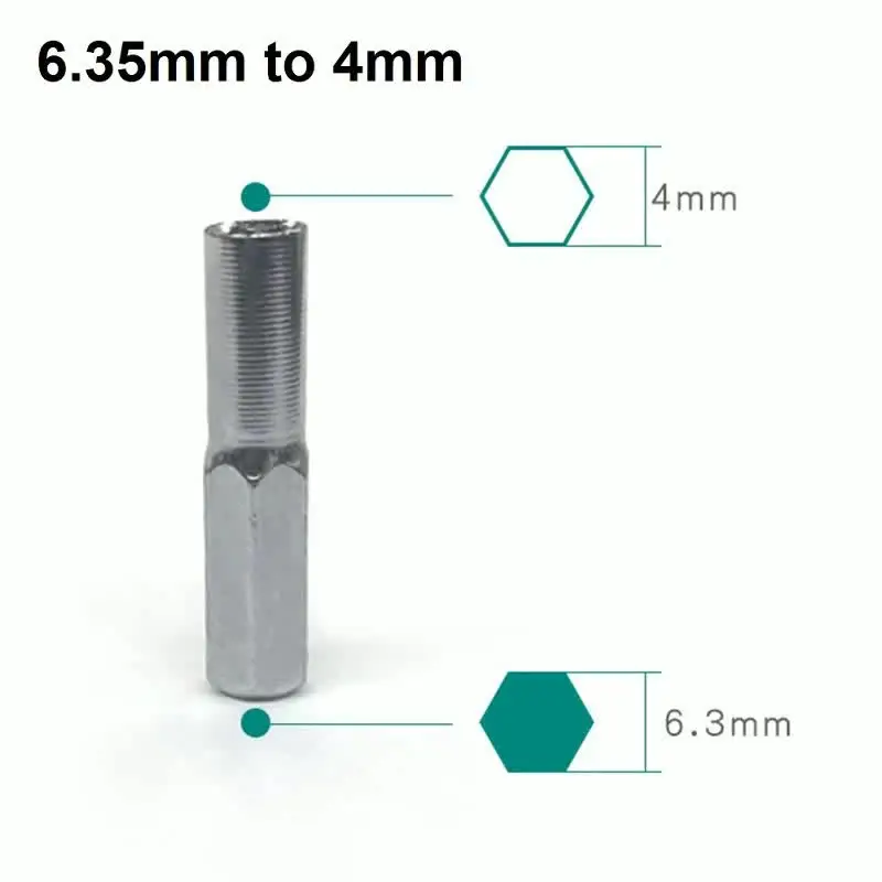Bit-Adapter, 4 mm auf 6,35 mm Buchse, Hülse, Sechskant, Wandler, Adapter, Buchse für Schraubendreher, Bohrer, elektronischer Bit-Konverter