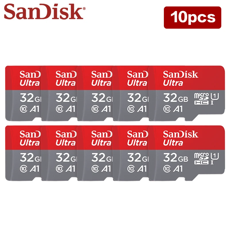 10 Pz/Lotto Sandisk 100% Scheda Di Memoria Originale 128Gb 64Gb 32Gb A1 Micro Tf Sd Card Classe 10 Uhs-1 Scheda Flash Per Samrtphone/Pc