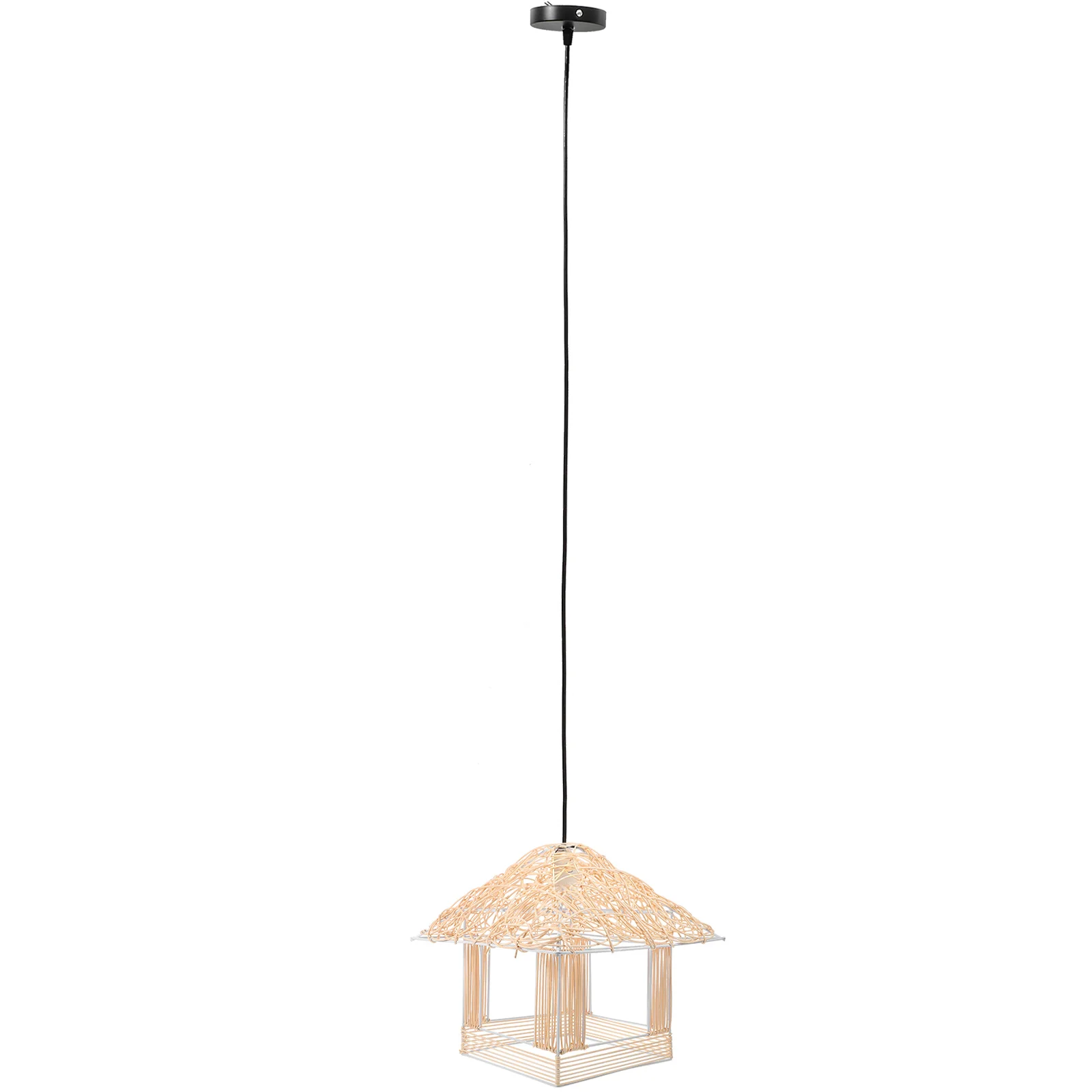

Rustic Ceiling Lamp Rattan Hanging Lamp Weaving House Molding Lamp No Bulb