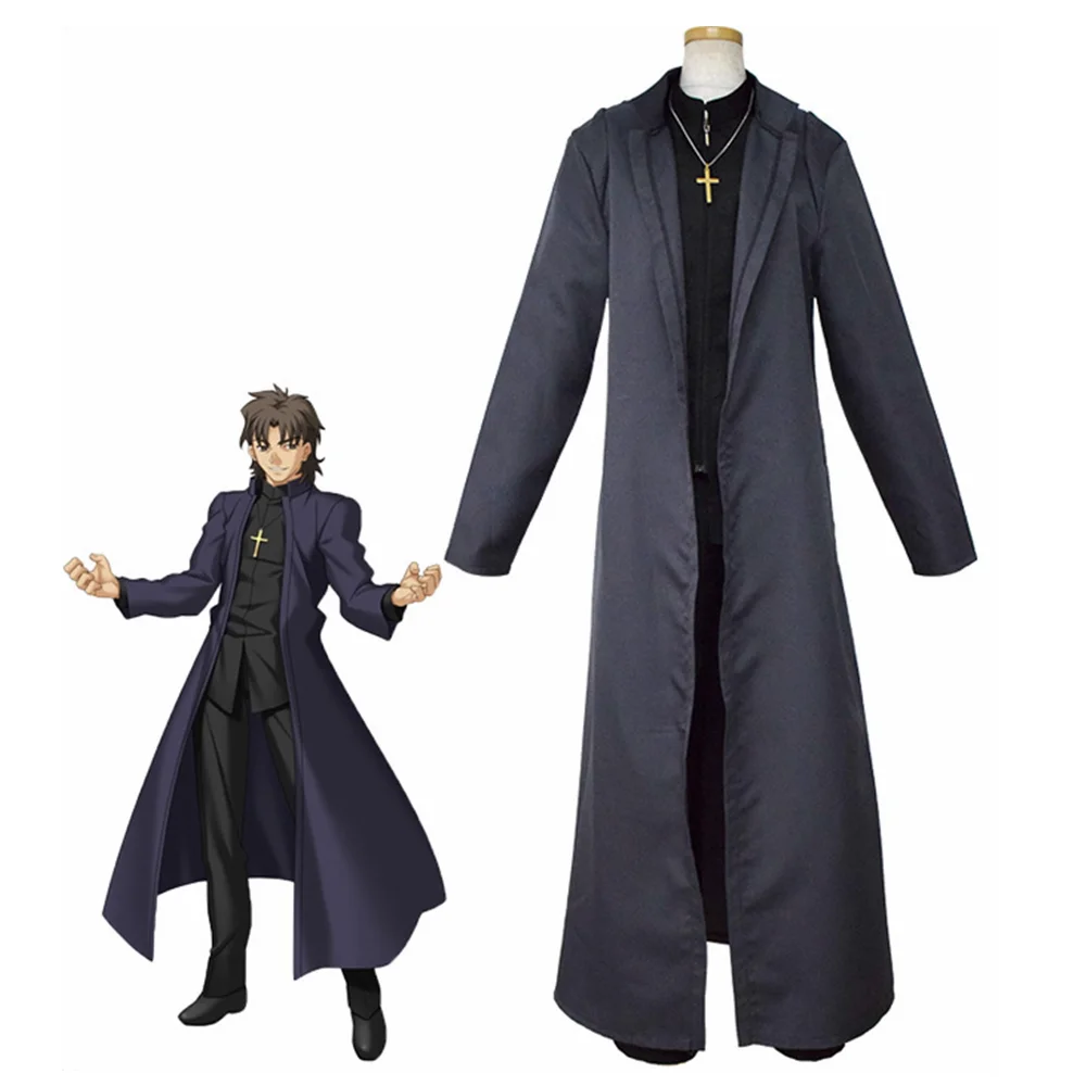 

Unisex Anime Cos Fate Stay Night Kotomine Kirei Cosplay Costumes Halloween Christmas Party Uniform Suits