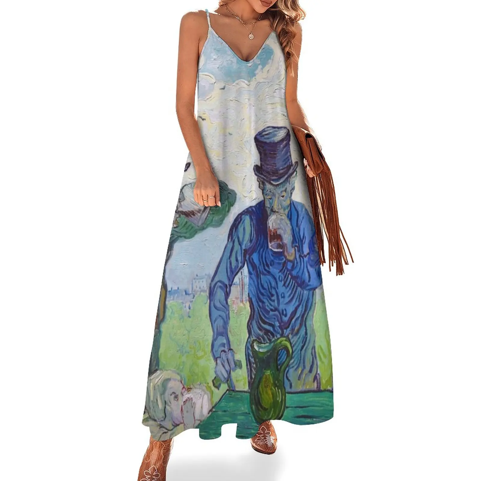 

The Drinkers by Vincent van Gogh (1890) Sleeveless Dress womens dress loose summer dress summer dress korean women