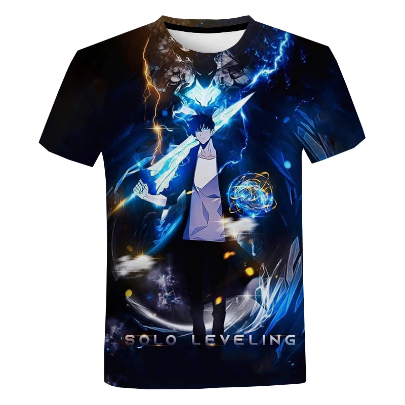 

2023 New Anime Solo Leveling 3D Printed T-shirt Men Women Summer Cool Fashion Casual Oversized Short Sleeve Streetwear Tees Tops