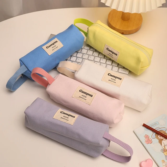 Kawaii Korean Pencil Case Cute Floral Flower Canvas Zipper Pencil Pouch  Aesthetic Pretty Stationery School Supplies Girl Gifts - Pencil Cases -  AliExpress