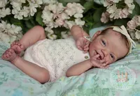 NPK 19inch Newborn Baby Full Body Doll Charlie Lifelike Soft Touch Cuddly Reborn Baby Doll Multiple Layers Painting 3D Skin
