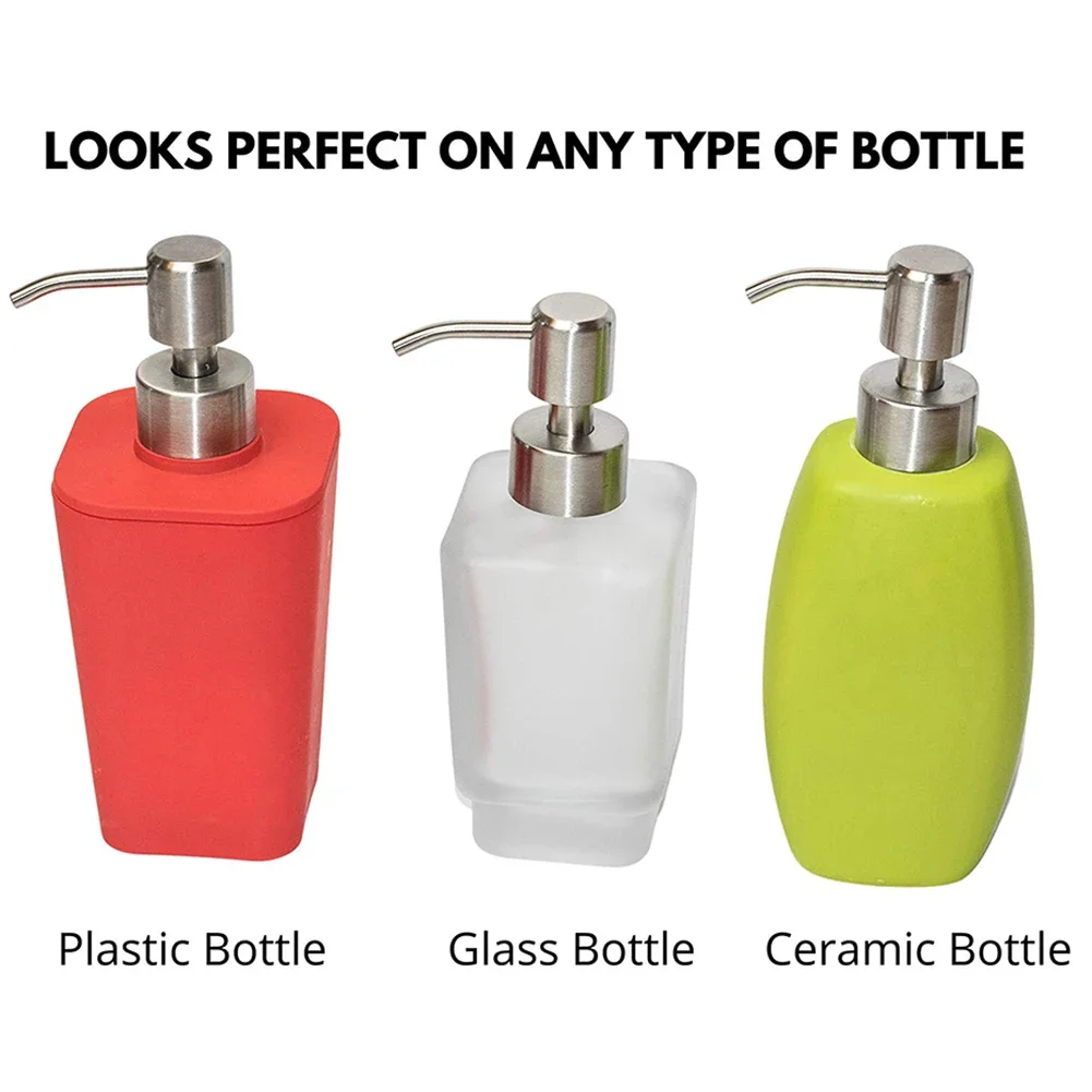 Stainless Steel Hand Liquid Soap Pump Dispenser Head Nozzle For Bathroom Foam Soap Shampoo Dispenser Accessories