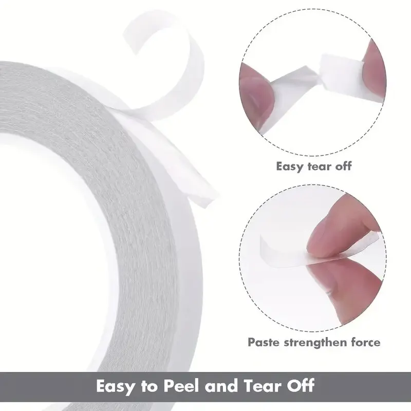 3 roll of 8mmx18M Double Sided Tape For Crafts Scrapbooking Easy Tear By  Hand Ultra-thin High-adhesive Cotton Oily adhesive tape - AliExpress