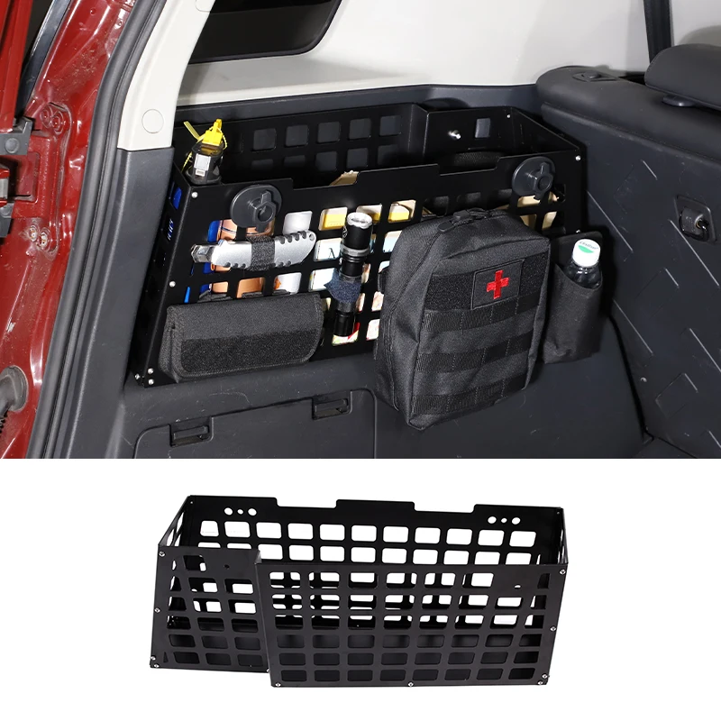 

Aluminum Alloy Black Car Trunk Storage Basket Organize Storage Box For Toyota Fj Cruiser 2007 -2021 Interior Accessories