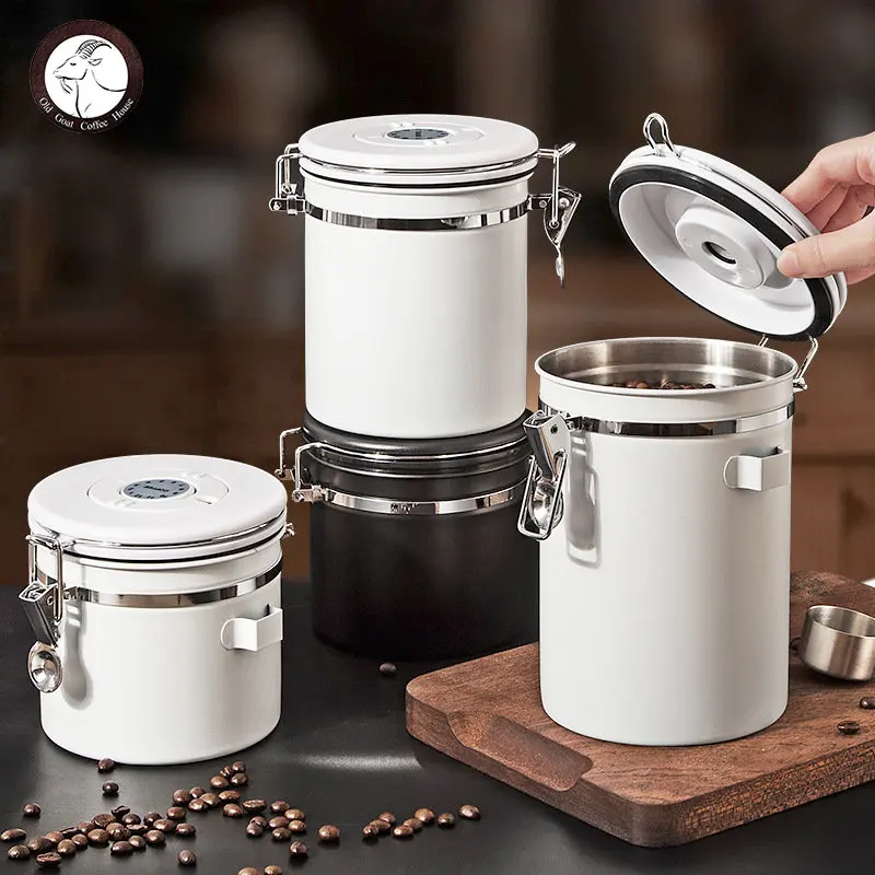 

Coffee Bean Storage Tank Vacuum One-way Exhaust Coffee Powder Sealed Tank Milk Powder Storage Storage Storage Bean Tank