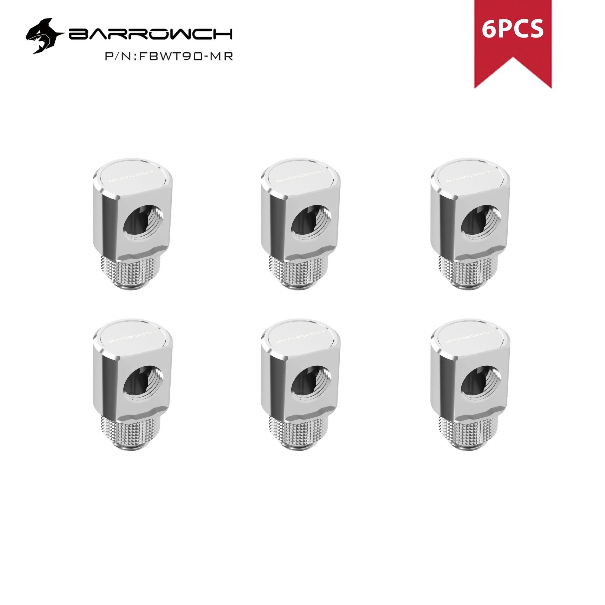 Barrowch Peças 90 Graus g1 Fittings 360 Acessórios Giratórios Caixa do Computador Líquido de Refrigeração Loop Kit Construir Conector Fbwt90-mr - Imagem 3