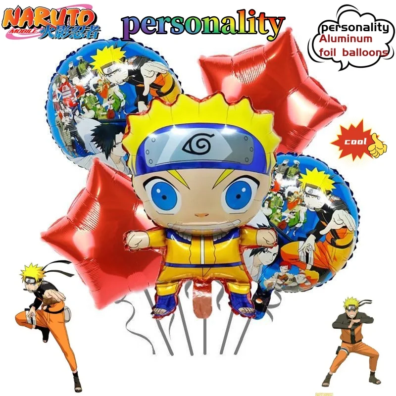 Naruto-Ballon aus Aluminiumfolie im Cartoon-Stil, niedlich, modisch, kreativ, Dekorationszubehör für Geburtstagsfeiern, Geschenk