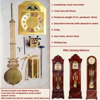 Superior F Type 31 Day Grandfather Clock Mechanical Movement DIY Clockwork Clock Accessories Full Set Winding Upright Metal Cloc 1
