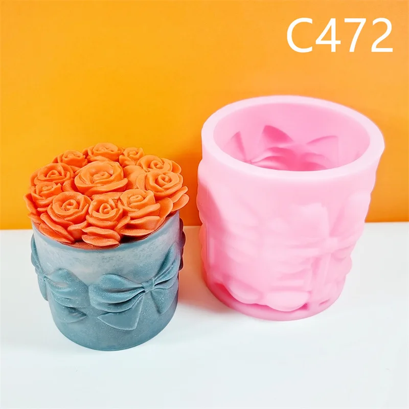 

Bowknot Rose Silicone Mold Gypsum form DIY Handmade Plaster Candle Ornaments Handicraft Mold Hand Gift Making Kitchen Accessorie