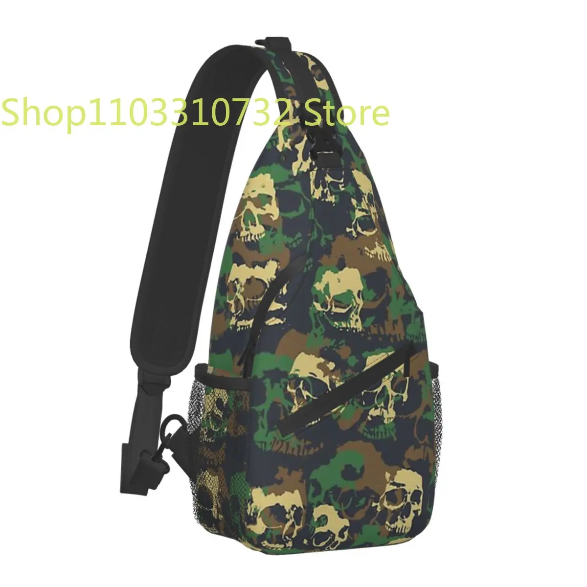 

Skull Camo WOODLAND Crossbody Chest Bags COD Beanies Pockets Travel Pack Messenger Sports Teens Shoulder Bag Unisex