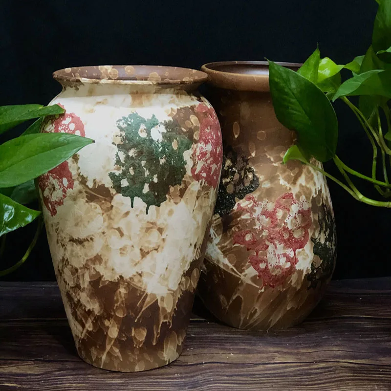 

Jingdezhen Ceramic Retro Stoneware Splash-Ink Pottery Pot Master Greenery Succulent Creative Individual Breathable Flowerpot