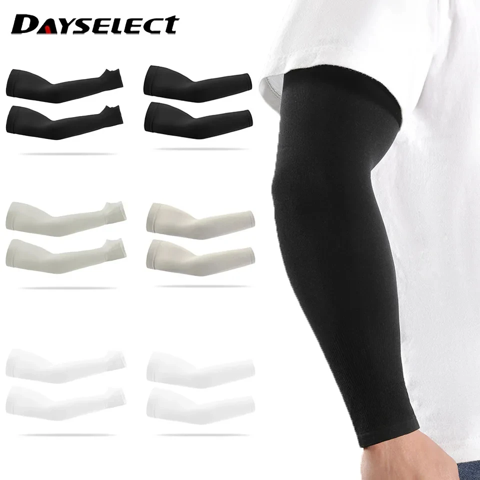 UPF50+ Summer Cool Feeling Arm Sleeves Women Cycling Running Fishing Oversleeve Men Breathable Ice Silk Sunscreen Unisex 1Pair cooling arm sleeves,sun protection arm sleeves,arm sleeves