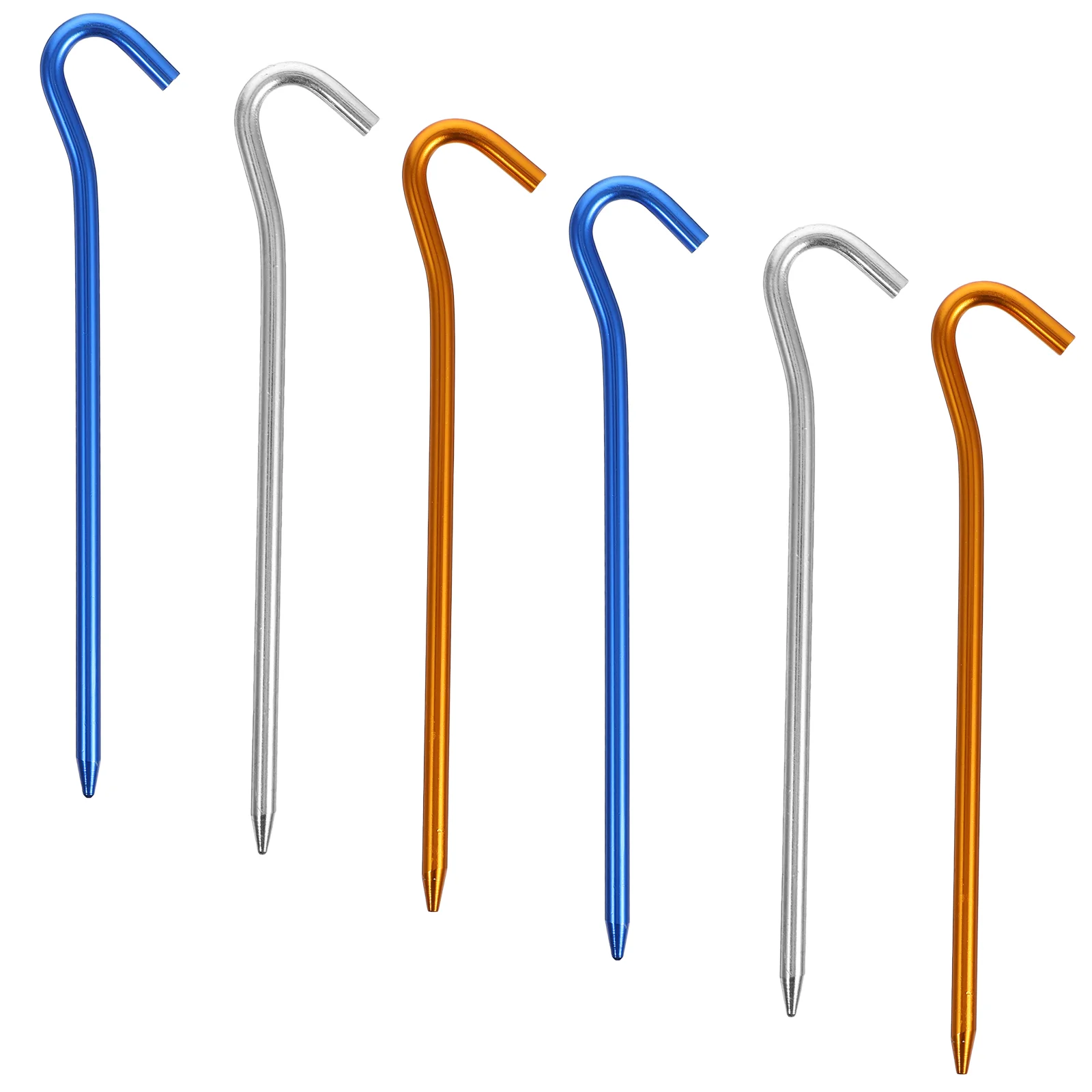 

6 PCS Alloy Tent Nails Canopy Tent Titanium Pegss Outdoor Camping Titanium Heavy Duty Stakes Tents