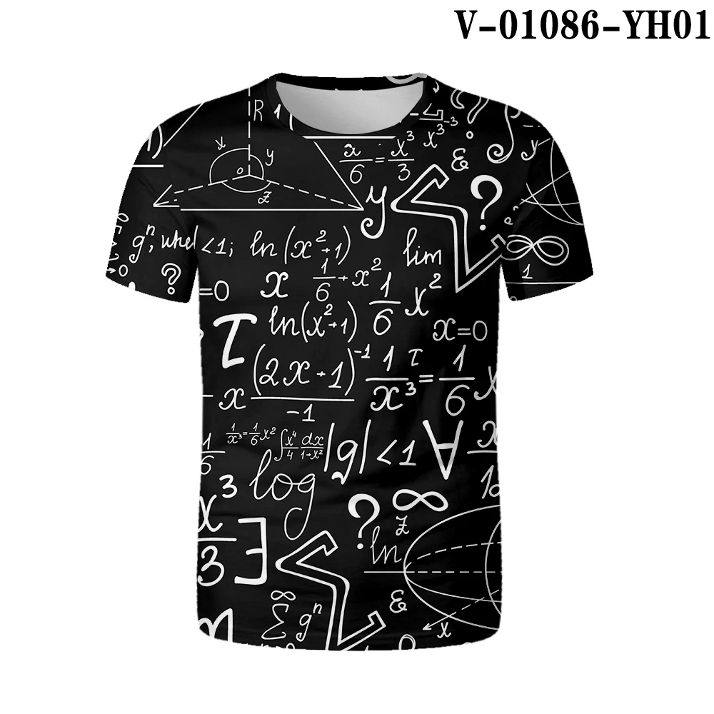 Funny 3D T Shirt Mathematical Formula Summer Streetwear Tee Shirt  Fashion O-Neck Soft Oversized T-Shirt Math Enthusiast Clothes bulk t shirts Tees