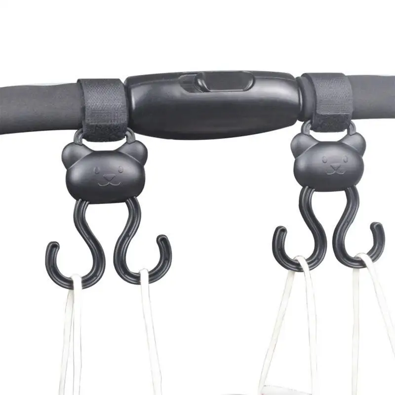 Baby stroller hook Cartoon Bear Double Adjustable Loop Fastener Non-Slip Baby Travel Supplies Outdoor Stroller